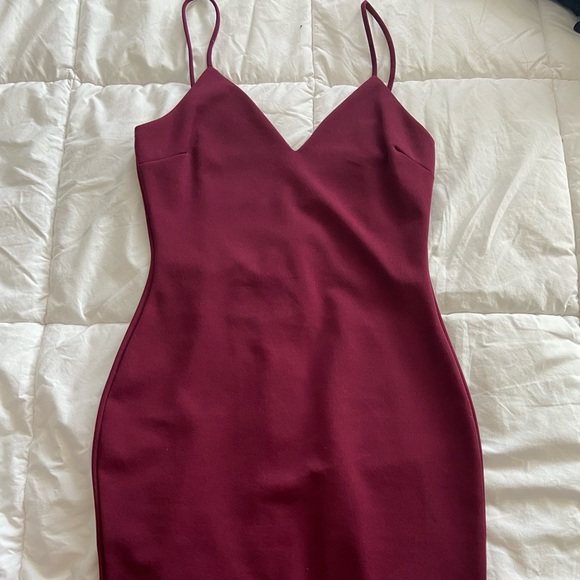 AKIRA Dresses & Skirts - Akira red open back mini bodycon dress